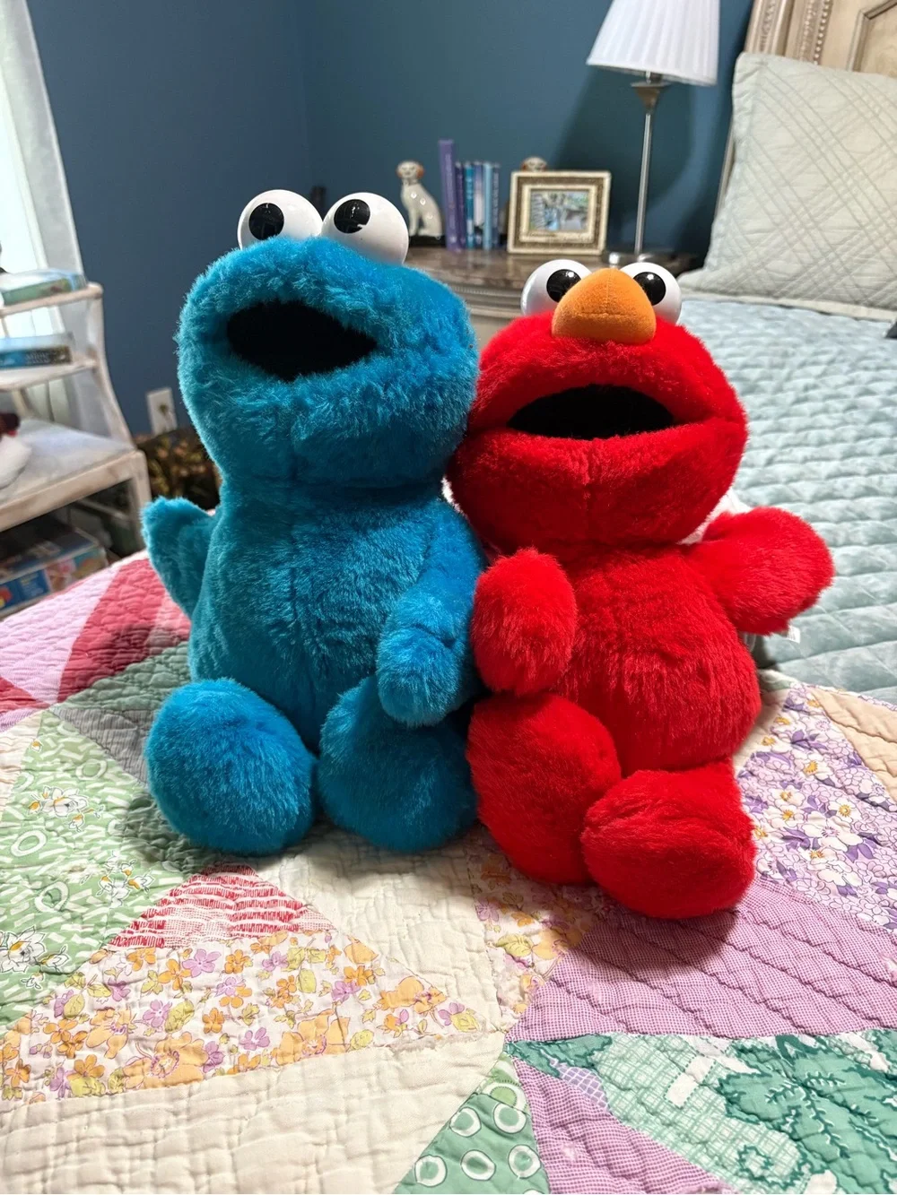 Vintage 90’s Cookie Monster & Elmo Duo - Red Elmo, Blue Cookie Monster